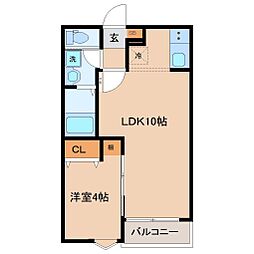 Grand Chariot K 大和町 1階1LDKの間取り