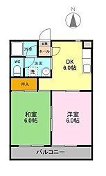 アルバ2 2DKの間取図画像