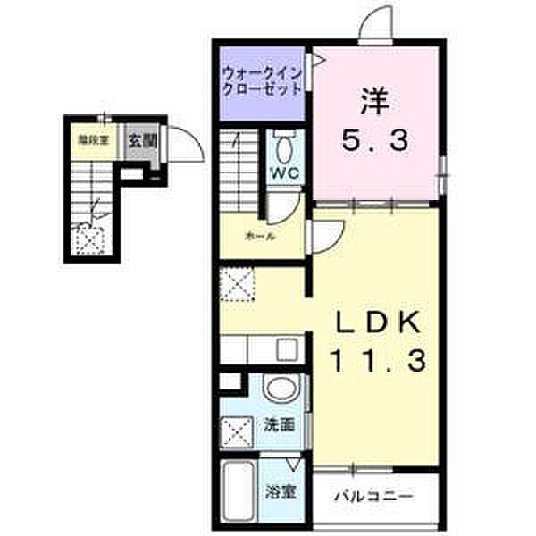 愛知県名古屋市北区西味鋺３丁目(賃貸アパート1LDK・2階・43.47㎡)の写真 その2