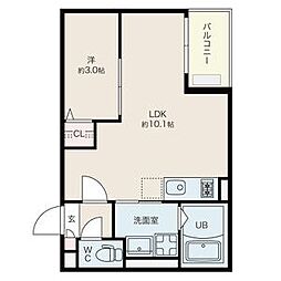 Jack yamakiI 3階1LDKの間取り