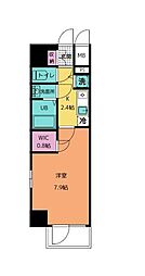 名鉄瀬戸線 清水駅 徒歩5分の賃貸マンション 12階1Kの間取り