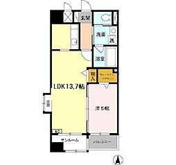 あいさきがけ 5階1LDKの間取り