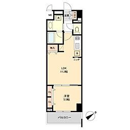 JR中央本線 鶴舞駅 徒歩9分の賃貸マンション 2階1LDKの間取り