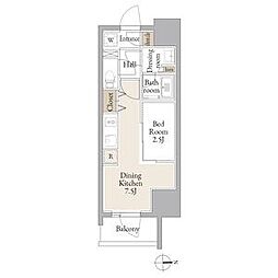 名古屋市営鶴舞線 庄内通駅 徒歩1分の賃貸マンション 6階1DKの間取り