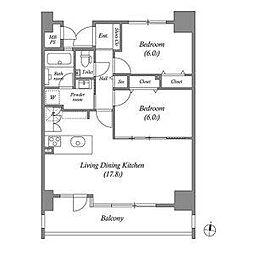 名古屋市営名城線 茶屋ヶ坂駅 徒歩7分の賃貸アパート 10階2LDKの間取り