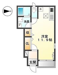 カルマ　スパーチオ城北 1階ワンルームの間取り