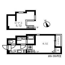 グランハイム車道 1階1Kの間取り