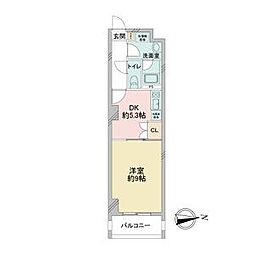 名古屋市営東山線 新栄町駅 徒歩2分の賃貸マンション 2階1DKの間取り