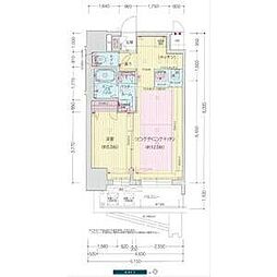 名古屋市営東山線 新栄町駅 徒歩5分の賃貸マンション 15階1LDKの間取り