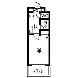 名古屋市営名城線 大曽根駅 徒歩1分の賃貸マンション 9階1Kの間取り