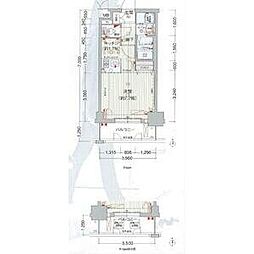 名古屋市営桜通線 車道駅 徒歩5分の賃貸マンション 9階1Kの間取り