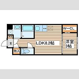 Amirl Premier Heian-dori 3階1LDKの間取り