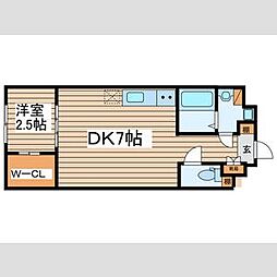 Amirl Premier Heian-dori 5階1DKの間取り