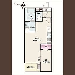 Jack kinjoI 2階1LDKの間取り