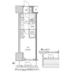 名古屋市営東山線 新栄町駅 徒歩8分の賃貸マンション 11階1Kの間取り