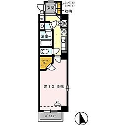 エスペランサみずの 8階1Kの間取り