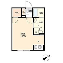 Branche葵 2階ワンルームの間取り