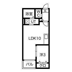 Warren enmeiI 3階1LDKの間取り