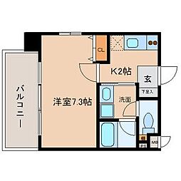ブルームライフ新栄 8階1Kの間取り