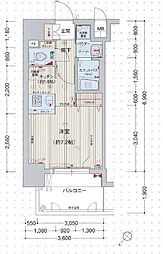 名古屋市営東山線 新栄町駅 徒歩10分の賃貸マンション 12階1Kの間取り