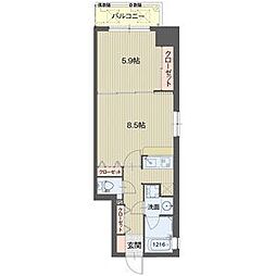 名古屋市営桜通線 久屋大通駅 徒歩7分の賃貸マンション 15階1LDKの間取り