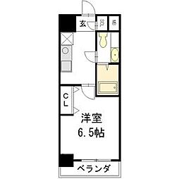 名古屋市営名城線 平安通駅 徒歩4分の賃貸マンション 3階1Kの間取り