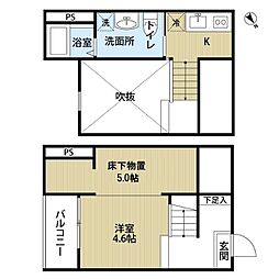 JR中央本線 新守山駅 徒歩9分の賃貸アパート 1階1Kの間取り