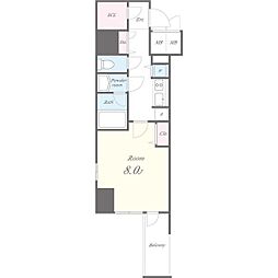 名古屋市営桜通線 丸の内駅 徒歩1分の賃貸マンション 12階1Kの間取り