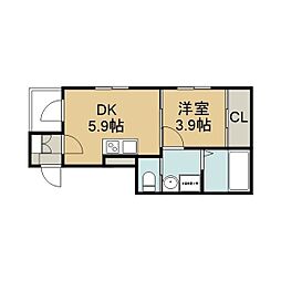 名古屋市営名城線 志賀本通駅 徒歩7分の賃貸アパート 1階1DKの間取り