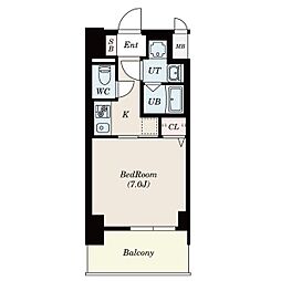 名古屋市営鶴舞線 浄心駅 徒歩6分の賃貸マンション 7階1Kの間取り