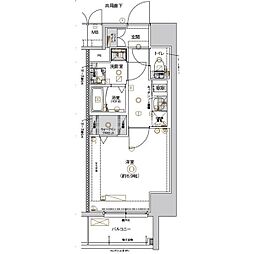 CREST TAPP黒川 4階1Kの間取り