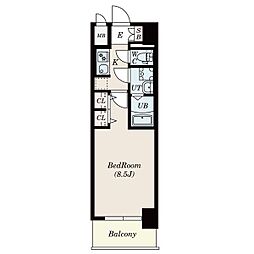 名古屋市営名城線 黒川駅 徒歩4分の賃貸マンション 11階1Kの間取り
