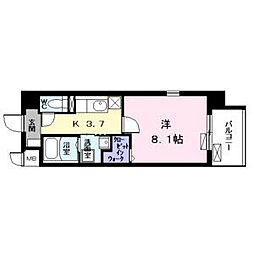 名古屋市営東山線 新栄町駅 徒歩7分の賃貸マンション 6階1Kの間取り