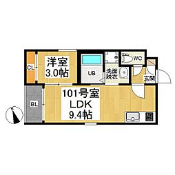 REGALEST　granSouth 1階1LDKの間取り