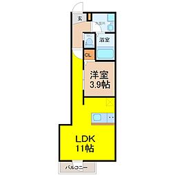 DEVELD大曽根 2階1LDKの間取り
