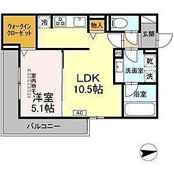 JR中央本線 新守山駅 徒歩7分の賃貸アパート 3階1LDKの間取り