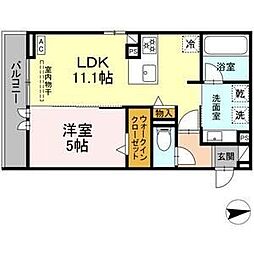 JR中央本線 新守山駅 徒歩7分の賃貸アパート 3階1LDKの間取り