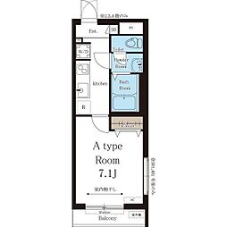 リブリ・志賀本通 3階1Kの間取り