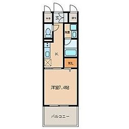 名古屋市営桜通線 高岳駅 徒歩3分の賃貸マンション 12階ワンルームの間取り