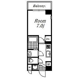 名古屋市営東山線 新栄町駅 徒歩6分の賃貸マンション 3階1Kの間取り