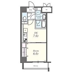 コンセール葵 5階1DKの間取り