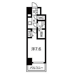 エスリード葵桜通り 8階1Kの間取り