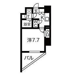 名古屋市営桜通線 高岳駅 徒歩8分の賃貸マンション 8階1Kの間取り