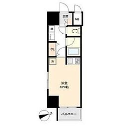 名古屋市営鶴舞線 浅間町駅 徒歩5分の賃貸マンション 3階ワンルームの間取り