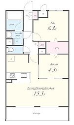 casa nico 2階2LDKの間取り