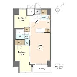 S-RESIDENCE大曽根bresa 2LDKの間取図画像