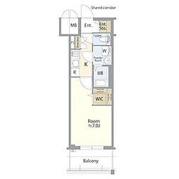 エスリード ザ・レガリア新栄ALTAIER 1Kの間取図画像