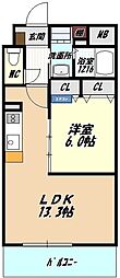 ペローサ 1LDKの間取図画像