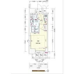 プレサンス池下トレス 1Kの間取図画像