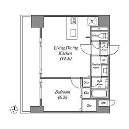 ファーストレジデンス栄 1LDKの間取図画像